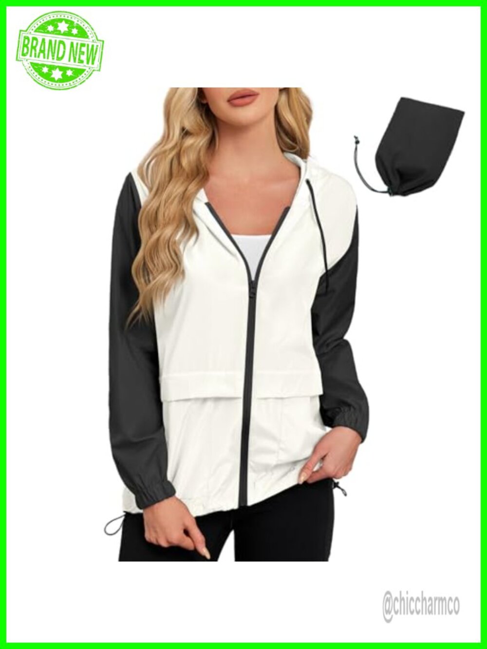Lightweight Packable Waterproof Hooded Rain Jacket Anorak Windbreaker